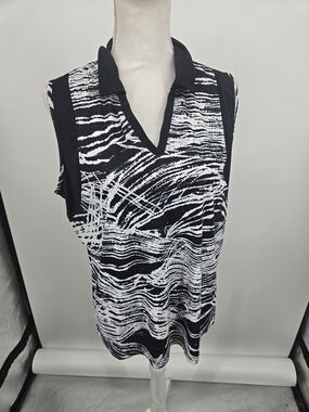 Slazenger Black & White Abstract Print Polo Tank XL (6664)